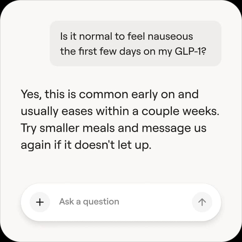 Chat thread with a clinician about side effects
